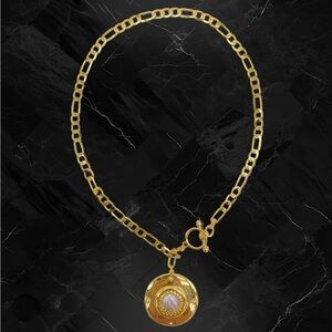 New ADORNIA 14K Plated Pearl Pendant Necklace